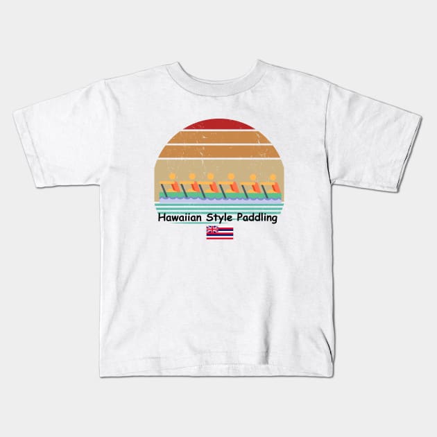 Hawaiian Style Paddling Kids T-Shirt by Hayden Mango Collective 